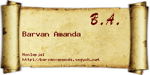 Barvan Amanda névjegykártya